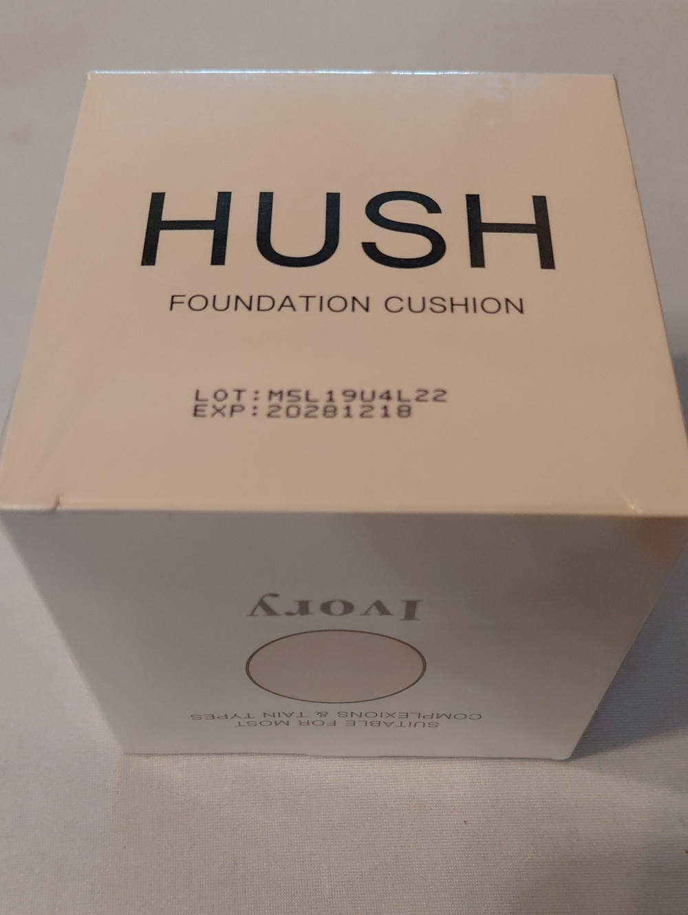 Hush Glow Foundation Cushion Ivory Exp 2028 Factory Sealed Makeup W/ Instruction
